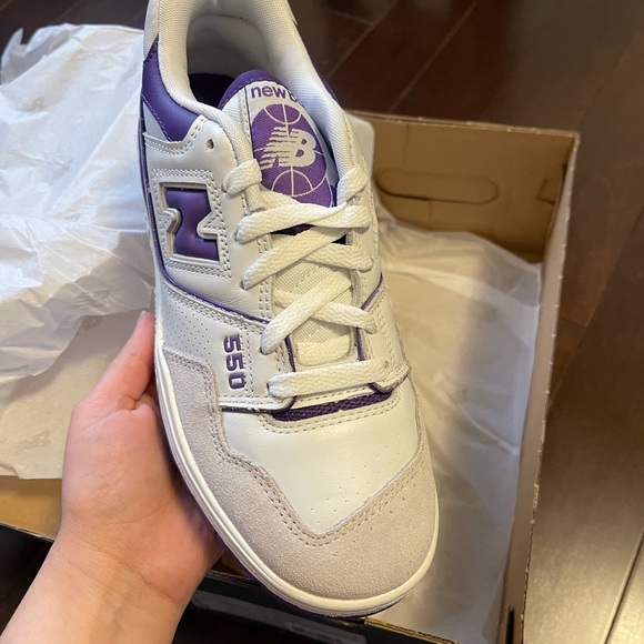 New Balance 550 white/prism purple NEW - Picture 4 of 5